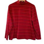 Lands' End red striped turtleneck top women's size L cotton sweater casual Size L Photo 0