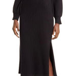 Charles Henry black ribbed long puff sleeve sweater dress size medium Photo 0