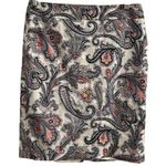 Ann Taylor  Women's Paisley Print Knee Length Pencil Skirt Size 8- flaw Photo 0