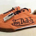 Von Dutch New  Vanderdutch Orange Lace Up CLASSIC SNEAKERS Shoes Size 3.5 Photo 0