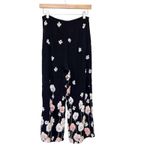 Urban Outfitters Black Floral Wide Leg Cropped Pants Sz M Photo 4