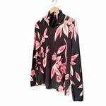 Nic+Zoe NWT  Sweater Flowering Tundra Turtleneck Black Multi Size Medium NEW Photo 5