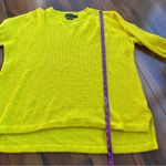 Ralph Lauren 100% Cashmere Polo  Neon Yellow Waffle Raglan Knit Sweater Size L Photo 6