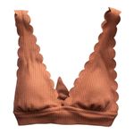 Aerie  Waffle Scalloped Tie Longline Triangle Bikini Top Canyon Creek Extra Small Photo 2
