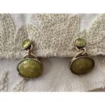 Monet Translucent Green Bead Goldtone Clip Photo 0