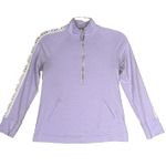 Lilly Pulitzer Womens Small Purple Cream 1/2 Zip Crochet Casual Preppy Casual Photo 0
