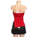 With Jean WITH JÉAN Belle Crushed Velvet Strapless Top, Red, XS Photo 6