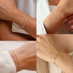 Gold Bracelets for Women, 14K Gold Plated Dainty Bracelets Set, Layered Chain Bracelets Pack Jewelry Photo 2