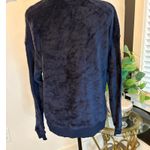 Joyful Plush Cozy Fleece Sweatshirt Blue Reindeer Holiday Embroidered Size M Photo 2