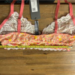 New savage x fenty SUNRAY LACE UNLINED PLUNGE BRA Size XL Pink Photo 5