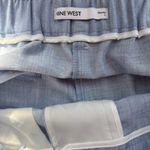 Nine West Women High Rise Shorts Large Blue White Lightweight Stretch Waist Band Photo 2