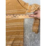 Garnet Hill Womens Small Boxy Linen Boatneck Sweater Musterd Yellow Stripe Photo 5