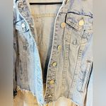 BLANK NYC  Women’s Denim Trucker Jacket Cropped Traffic JAM Jacket Large NWT Photo 6