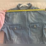 VTG SUSIELADY MOTO Denim Jacket Coat L Blue Faded Distressed Retro Trucker Y2K Size L Photo 12