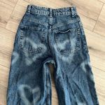 Topshop Oversized Mom Jeans with Bleached Hearts in Mid-Blue | 24P Photo 7