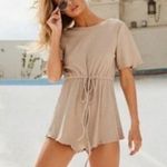 Princess Polly  Aiken Soft Ribbed Short Sleeve Front Tie Romper Size 4 Photo 4