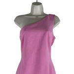 Likely  Helena One Shoulder Front Slit Mini Dress Pink Size 6 Photo 4