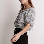 Madewell Jacquard Keyhole stripped crop top Photo 2