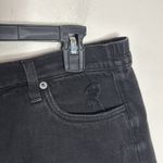 Aerie Black Stretch waistband Soft Denim Ripped distressed black Shorts size L Photo 3