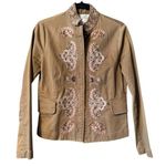 Telluride Clothing Company beaded/embroidered mandarin collar jacket 4 Tan Photo 0