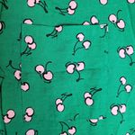 Kori  AMERICA GREEN PINK CHERRY ALLOVER NOVELTY PRINTED BUTTON FRONT TOP SMALL Photo 5