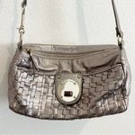 Elliott‎ Lucca Pyrite Metallic Leather Grenville Shoulder Purse 105040 Excellent Silver Photo 1