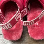 UGG ‎ Women's Pink Puff Yeah Wedge Sandals Sheepskin fur lined Size 8 Photo 2
