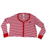 NWT PiNK Victoria’s Secret Thermal Red White Stripe Pajama Shirt Boxy Shorts Set Photo 5