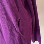 Tangerine  long sleeve Athletic pullover top shirt waffle knit 1/4 zip purple L Photo 1