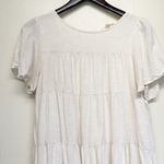 Love Riche  Boho Ruffled Tiered Dress Oatmeal Short Sleeves Medium Photo 1