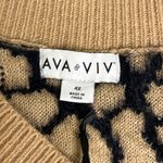 Ava & Viv  animal Print Fuzzy V-neck Pull Over Sweater Photo 1
