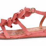 Tibi  Pink Suede Bow Sandals Size 6.5 With Original Box Photo 0