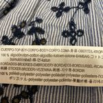 ZARA Blue Floral Embroidered Striped Tassel Short Sleeve Babydoll Blouse Top S Photo 3