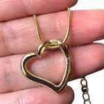 Swarovski Crystal Encrusted Open Heart Pendant On Gold Chain Necklace Photo 6