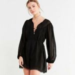 Urban Outfitters  Black Long Balloon Sleeve V-Neck Romper - Medium Photo 6