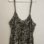 Torrid  1 Plus Size Feather Sleeveless Maxi Dress Cream Black Print Tie Back Boho Photo 12