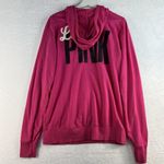 Victoria's Secret  Medium Love PINK Pullover Hoodie Back Spell Out Logo Pink Photo 3