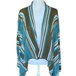 Indigenous Cardigan Sweater Open Front Waterfall Organic Cotton Womens Small Green Photo 0