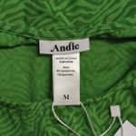 ANDIE NWT  Augusta Jacket Green Cropped Snap Front Abstract Zebra Pattern Top M Photo 4