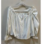 Anthropologie By  Off-The-Shoulder Swing Blouse size Small IVORY Milkmaid Peasant Photo 2