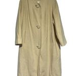 Vintage Cashmere Long Coat Lou Green California Timeless Old Money Cream Size M Tan Size M Photo 0
