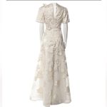 Rickie Freeman for Teri Jon Ivory Floral Maxi Dress White Size 8 Photo 2