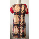 Born Free Africa Alberta ferretti scoop neck tribal tunic Dress XS/2 Red Black Photo 1