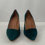Madewell  The Mira Suede Point Toe Heels in Green‎ Size 6 Photo 3