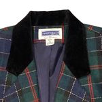 Sag Harbor Just in time for Christmas! Vintage Dark green plaid boxer jacket with velvet detailing around neck š„ Photo 1