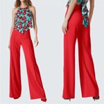 Alice + Olivia Dylan High Rise Wide Leg Pants in Poppy Red 6 Photo 4