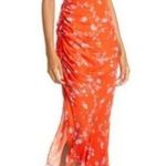 Nicholas Triangle Top Slip Dress Red Orange Floral Size 4 Photo 0