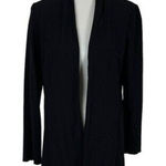 Eileen Fisher  Black Open Front Long Sleeve Lightweight Cardigan Jacket Small Photo 0
