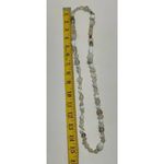 None Long Beaded Statement Fashion Necklace White Green Photo 9