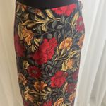 Studio C Red/Black/Yellow Floral Wrap Skirt Photo 3